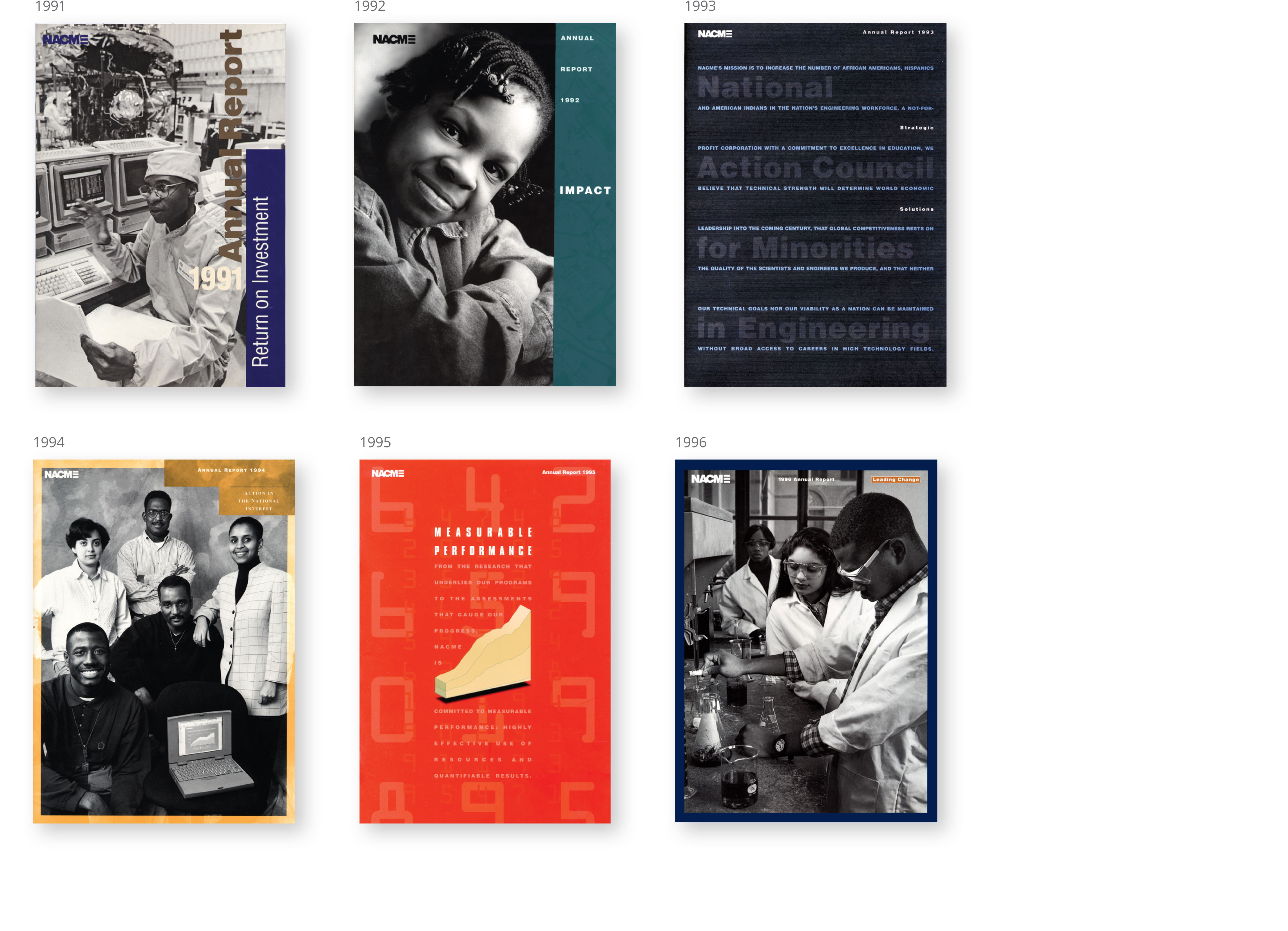annual reports, nacme, brand design, nonprofit, new york, james wawrzewski